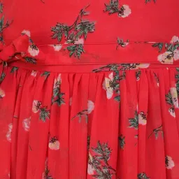 Cation Red Floral Print Maxi Dress image 5