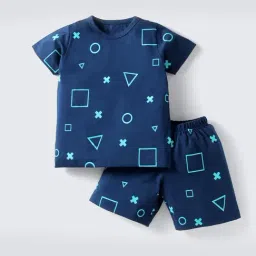 Nite Flite Kids Navy Cotton Printed Top and Shorts-picture-26