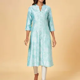 Rangmanch by Pantaloons Blue Printed A Line Kurta-picture-17