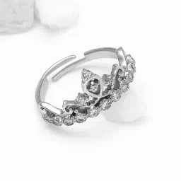 GIVA 92.5 Sterling Silver Crown Ring for Women-image-32