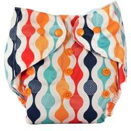 Adore Baby Unisize Adjustable Cloth Diaper With 5 Layered Charcoal Insert Abstract Print - Multicolor-picture-22
