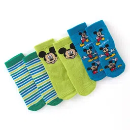 Cute Walk by Babyhug Disney Non Terry Anti-Bacterial Ankle Length Mickey Mouse Graphics Pack of 3- Multicolor-picture-25