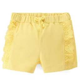 Babyhug Cotton Single Jersey Knit Mid Thigh Length Solid Color Shorts - Yellow-image-37