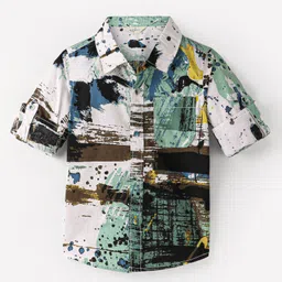 INFINITY Full Sleeves Colour Splashed Shirt - Multi color-image-78