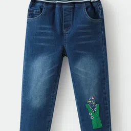 Kookie Kids  Denim Full Length Jeans with Crocodile Print - Navy  Blue-picture-26