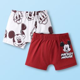 babyoye disney Babyoye Lycra Knit Trunk With Mickey Mouse Print Pack Of 2 - Maroon & White-picture-20