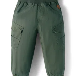 Little Kangaroos Twill Woven Full Length Solid Color Jeans - Olive Green-picture-16
