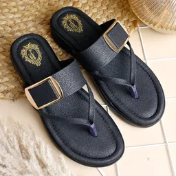 Shoetopia Metal Applique Detailed Sandals - Black-picture-15