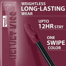Ramp Walk Set Of 2 Velvet Kiss Liquid Lipstick - 3.5 ml Each -Matte Red 01-Light Mauve 04 image 3