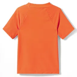 KIDLINGSS Half Sleeves Giraffe Printed Tee & Swimming Trunks With Cap - Orange image 4