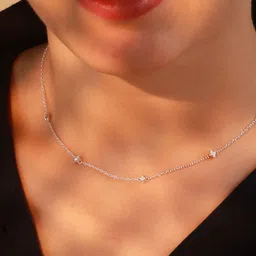 House of Aadyaa Silver Cubic Zirconia Stone Studded Minimal Chain-picture-25