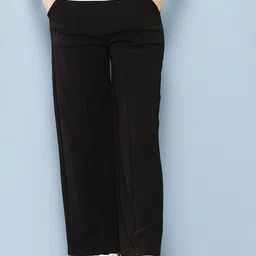 BAESD Women Cotton Comfort Mid-Rise Straight Fit Parallel Trousers-image-2