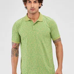 Park Avenue Men Floral Printed Polo Collar Cotton T-shirt-picture-16