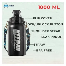 FunBlast Insulated Stainless Steel Bottle  1000 ml Black image 4