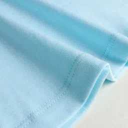 BLUSHES Christmas Theme 100% Cotton Half Sleeves Merry And Bright Text Printed Tee - Powder Blue image 5