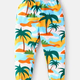 Babyhug Cotton Knit Full Sleeves Night Suit with Tropical Theme Print - Multicolor image 4