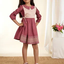 TINY TWILLS Embroidered Peter Pan Collar Puff Sleeve Fit & Flare Dress-picture-37