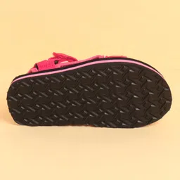 Pine Kids Velcro Closure Sandals with Leaves Print - Pink image 5