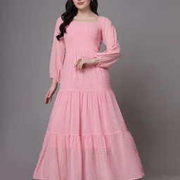 aayu Women Fit and Flare Pink Maxi/Full Length Dress-picture-38