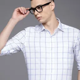 Louis Philippe Permapress Men Classic Pure Cotton Checked Wrinkle Free Formal Shirt image 1