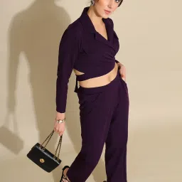 SELVIA Dark Purple Maxi Co-Ord Set image 5