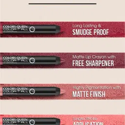 Colors Queen Color It All Lip Crayon Lipstick with Sharpener 26 Love - 3.5 gm image 3