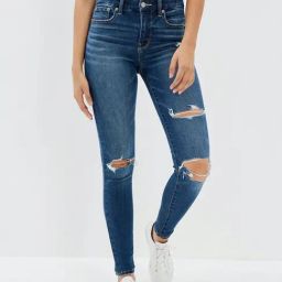 American Eagle Outfitters Blue Cotton Distressed Jeggings-picture-40