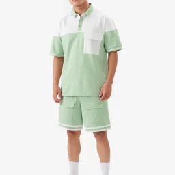 The Souled Store Multicolored Loose Fit Colour Block Polo T-Shirt image 5