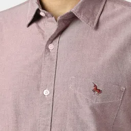 Van Heusen Pink Slim Fit Solid Casual Shirt image 5