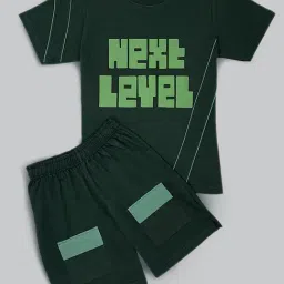 Nite Flite Kids Green Cotton Printed Top and Shorts-image-76