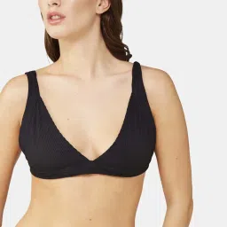 Secrets By ZeroKaata Black Plain Swimwear Bra Panty Set image 5