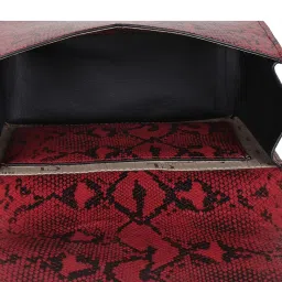 Carlton London Maroon Animal Effect Medium Sling Handbag image 5