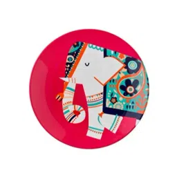 Chumbak Elephant In The Jungle Pink Bone China Decorative Wall Plate - Set of 1-image-15