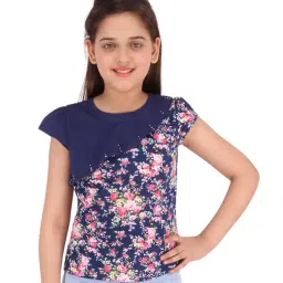 Cutecumber Kids Navy Floral Print Top-image-47