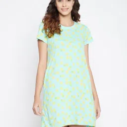 Clovia Green Printed Night Dress-picture-33