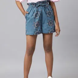 Fabindia Blue Cotton Printed Shorts-picture-39
