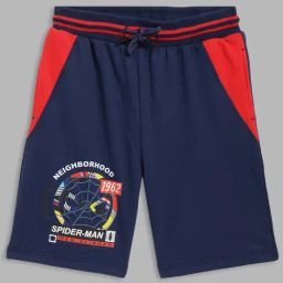 Blue Giraffe Boys Navy & Red Cotton Printed Shorts-picture-29