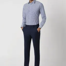 Van Heusen Blue Slim Fit Checks Shirt image 4