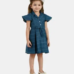 Peppermint Kids Blue Striped Dress-image-43