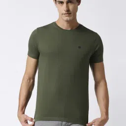 Dragon Hill Olive Green Slim Fit T-Shirt-image-36