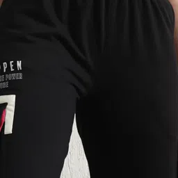 Hubberholme Black Cotton Graphic Print Joggers image 5