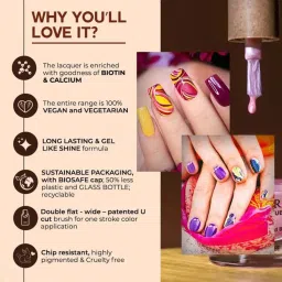 Colorbar Vegan Nail Lacquer Haute Shimmy - 299 - 8 ml image 4