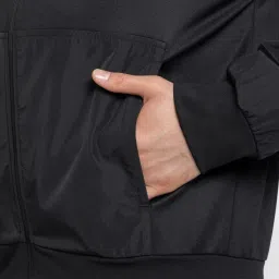 Adidas Black Loose Fit Striped Sports Hoodi image 5