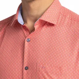Park Avenue Red Slim Fit Printed Shirt image 5