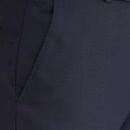 Park Avenue Blue Regular Fit Self Pattern Trousers image 5