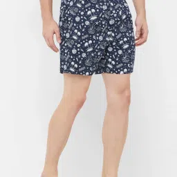 Urban Scottish White & Navy Regular Fit Printed Boxers - Pack Of 2 image 5