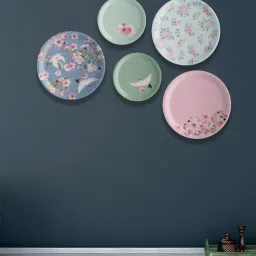 Nestroots Victorian Floral Printed Multicolor Porcelain Wall Plate image 5