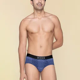 XYXX Lilac & Carbon Grey Check Micro Modal Briefs image 5