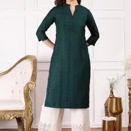 Ishin Green Cotton Printed Straight Kurta-picture-18