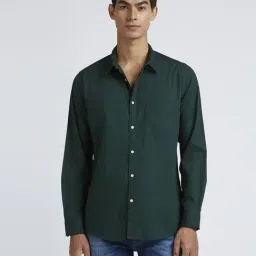Pepe Jeans Dark Green Cotton Regular Fit Shirt-image-61